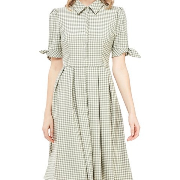 Gal Meets Glam Dresses & Skirts - Gal Meets Glam Green Gingham Delilah Dress